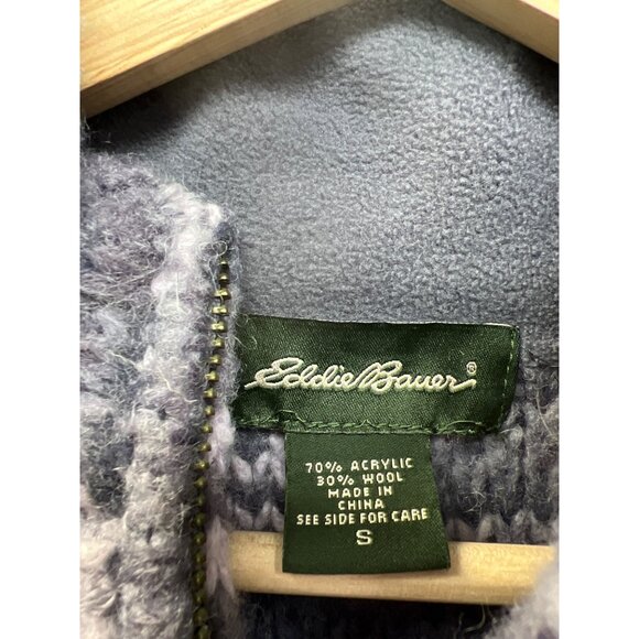 Eddie Bauer Full Zip Purple Marled Cardigan Sweater - Picture 4 of 7